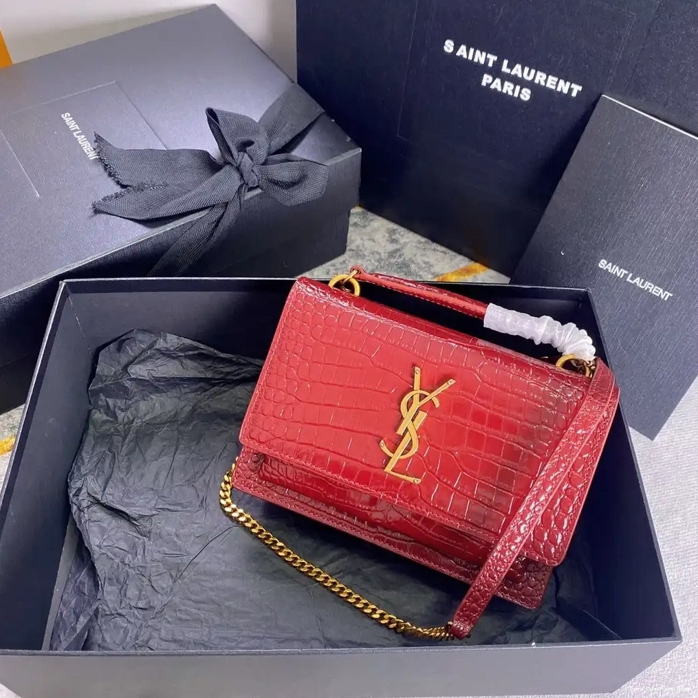 Tony Luxuries CROCODILE-EMBOSSED YSL LEATHER IN SUNSET SHINY 0520